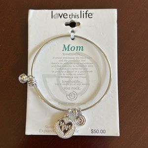 Love this Life Mom charm bangle bracelet forMother’s Day,Birthday,